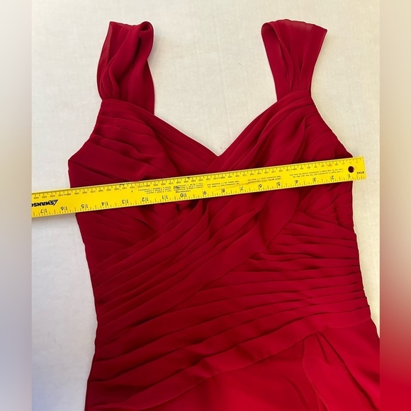 Jasmine Bridal B2 formal red cascade dress Sz-10. S20 - Picture 6 of 14